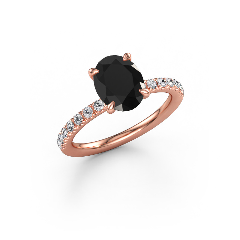 Bild av Förlovningsring Crystal OVL 2 585 roséguld Svart diamant 2.44 crt