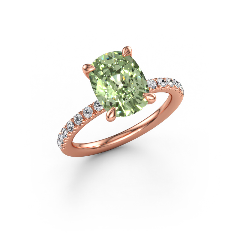 Immagine di Anello di fidanzamento Crystal CSH 2 585 oro rosa Diamante lab grown verde 10.2x7.6 mm