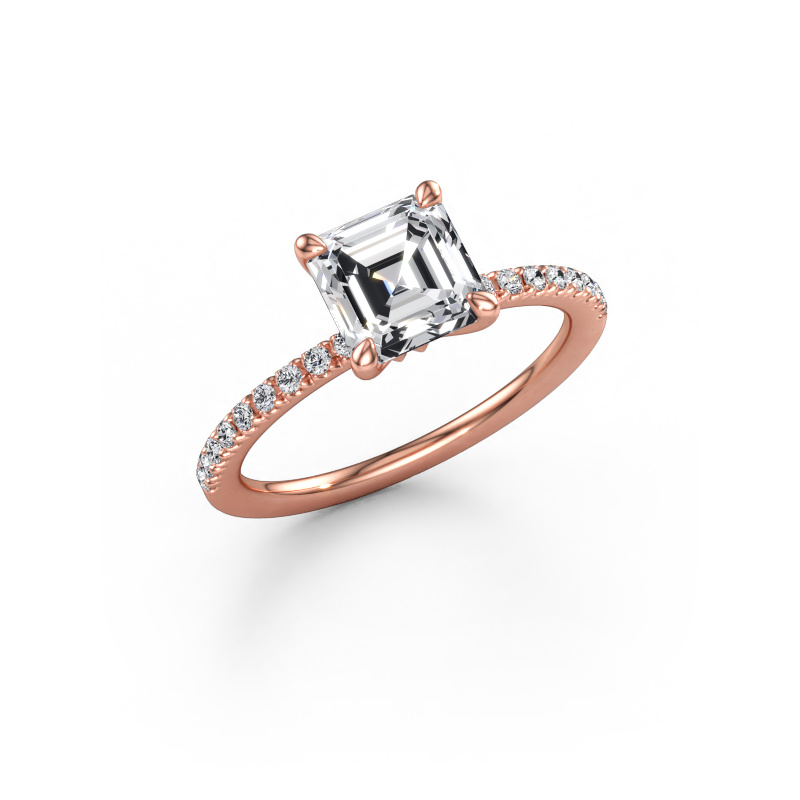 Immagine di Anello di fidanzamento Crystal ASSC 2 585 oro rosa Diamante 1.68 crt