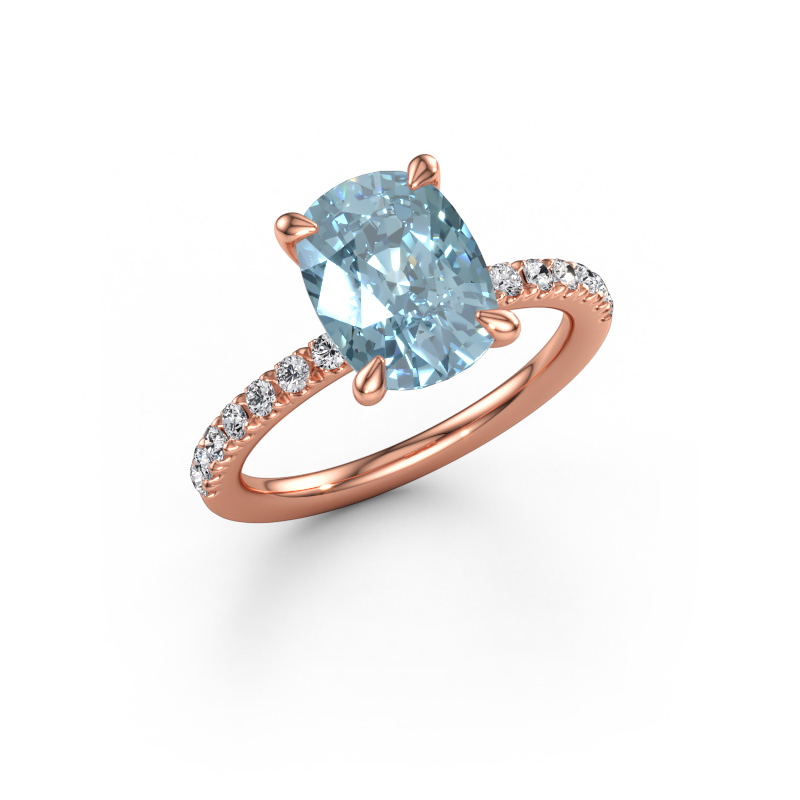 Immagine di Anello di fidanzamento Crystal CSH 2 585 oro rosa Diamante lab grown blu 10.2x7.6 mm