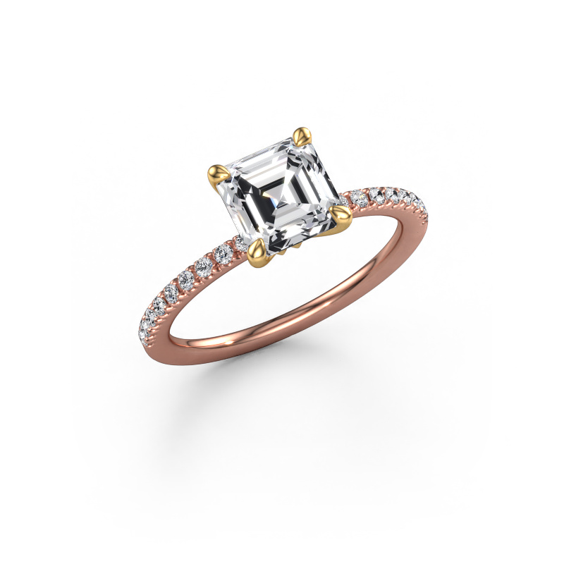 Bild von Verlobungsring Crystal ASSC 2 585 Roségold Lab-grown Diamant 1.68 crt