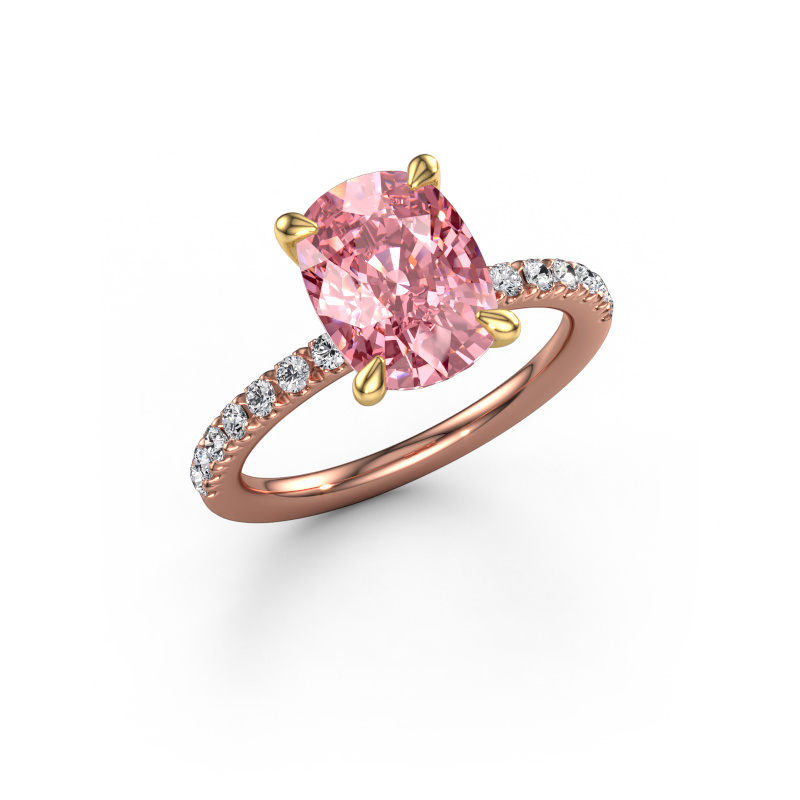 Image of Engagement ring Crystal CSH 2 585 rose gold Pink lab grown diamond 10.2x7.6 mm