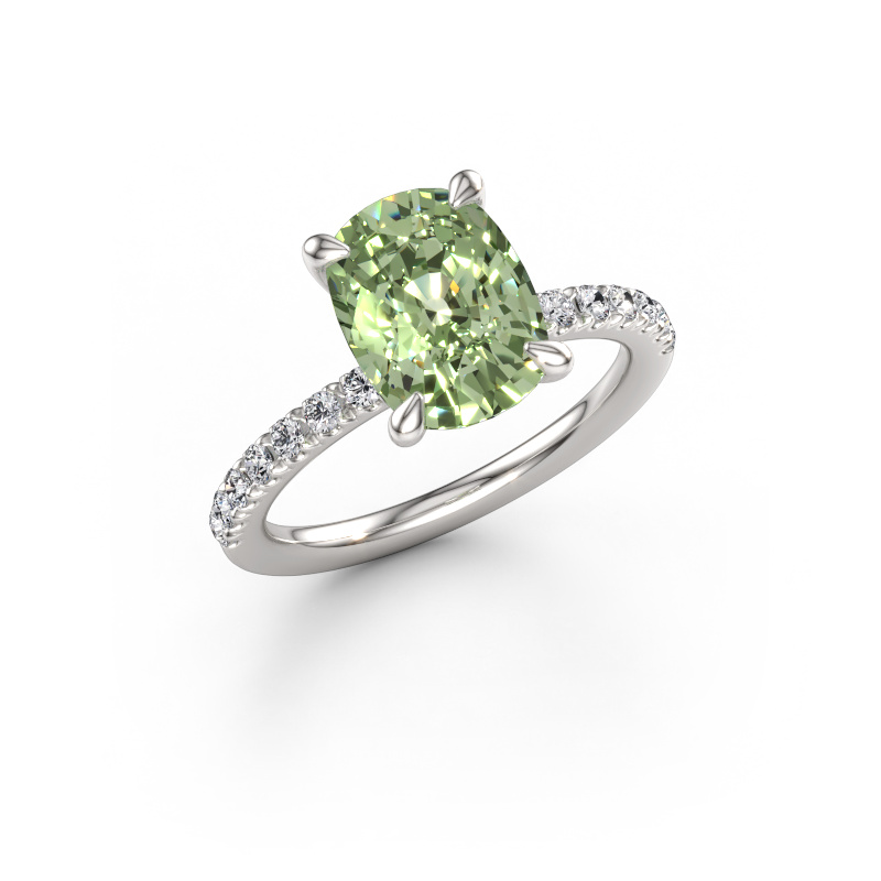 Immagine di Anello di fidanzamento Crystal CSH 2 585 oro bianco Diamante lab grown verde 10.2x7.6 mm