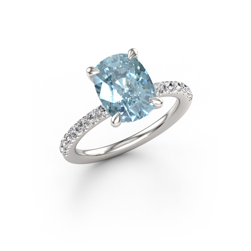 Immagine di Anello di fidanzamento Crystal CSH 2 950 platino Diamante lab grown blu 10.2x7.6 mm