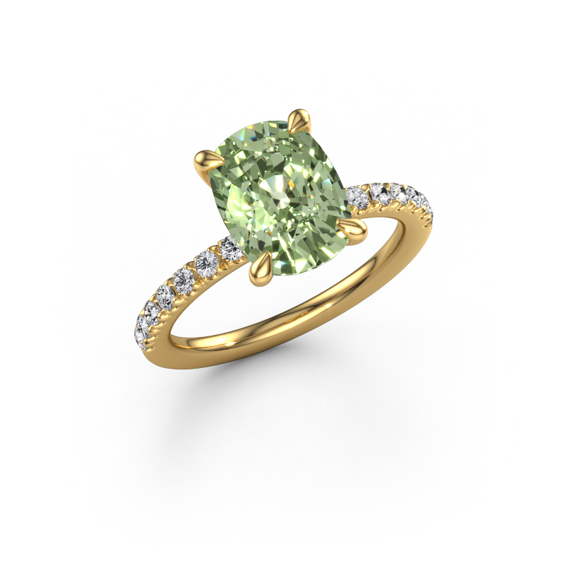 Image of Engagement ring Crystal CSH 2 585 gold Green lab grown diamond 10.2x7.6 mm