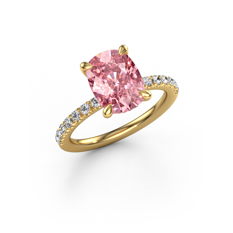 Image of Engagement ring Crystal CSH 2 585 gold Pink lab grown diamond 10.2x7.6 mm