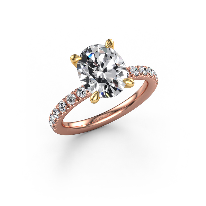 Bild von Verlobungsring Crystal OVL 2 585 Roségold Lab-grown Diamant 3.06 crt