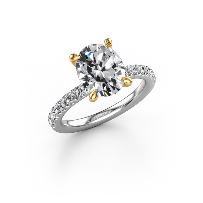 Afbeelding van Verlovingsring Crystal OVL 2 585 witgoud Lab-grown diamant 3.06 crt