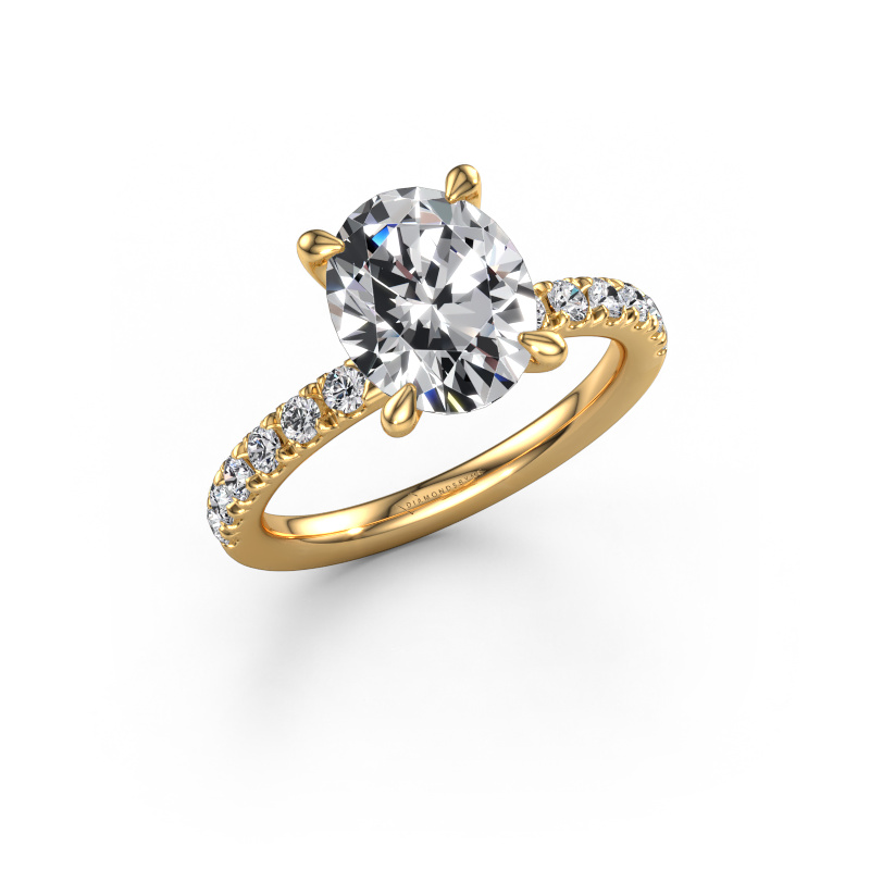 Image of Engagement ring Crystal OVL 2 585 gold Lab grown diamond 3.06 crt