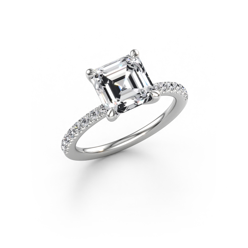 Immagine di Anello di fidanzamento Crystal ASSC 2 585 oro bianco Diamante 2.74 crt