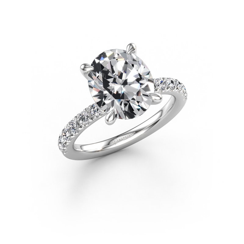 Bild av Förlovningsring Crystal OVL 2 585 vitt guld Labbodlad diamant 4.21 crt