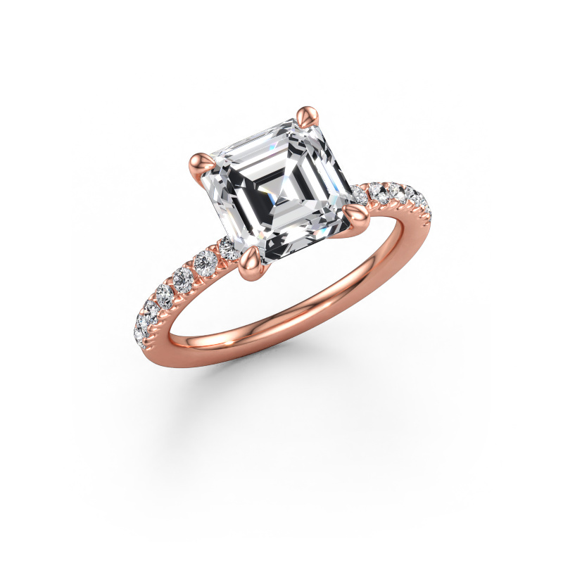 Immagine di Anello di fidanzamento Crystal ASSC 2 585 oro rosa Diamante lab grown 3.28 crt