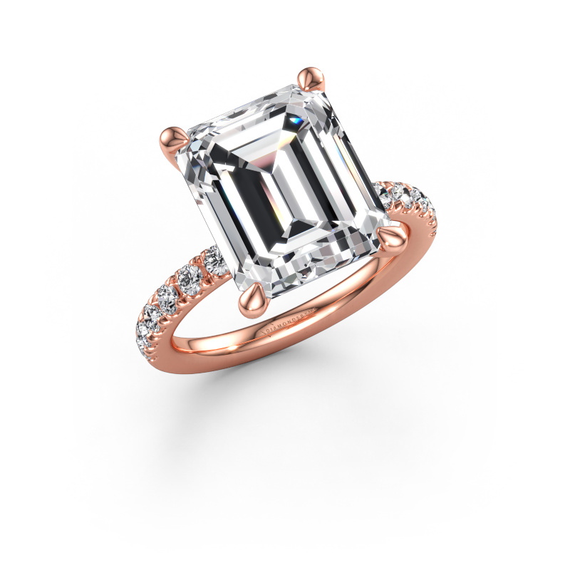 Immagine di Anello di fidanzamento Crystal EME 2 585 oro rosa Diamante lab grown 6.36 crt