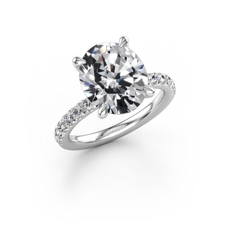 Immagine di Anello di fidanzamento Crystal OVL 2 950 platino Diamante lab grown 5.41 crt