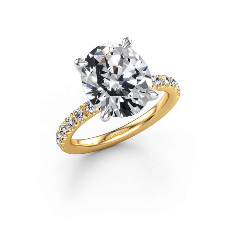 Image of Engagement ring Crystal OVL 2 585 gold Lab grown diamond 5.41 crt
