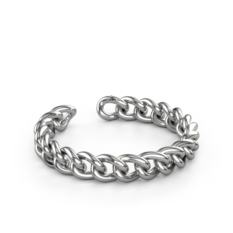 Image of Cuban RND 12mm Bracelet Solid - 585 white gold