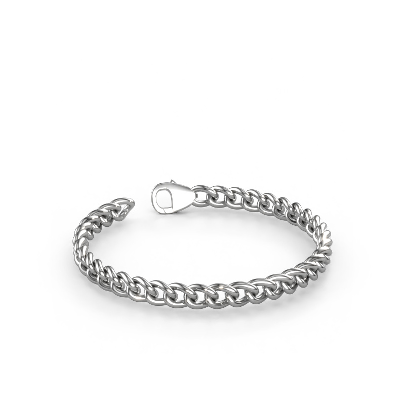 Image of Cuban RND 6mm Bracelet Solid - 585 white gold