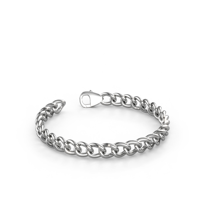 Image of Cuban RND 7mm Bracelet Solid - 585 white gold