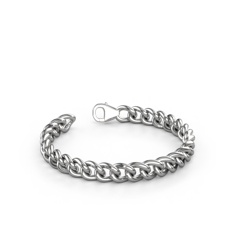 Afbeelding van Cuban RND 8mm Armband Massief - 585 witgoud