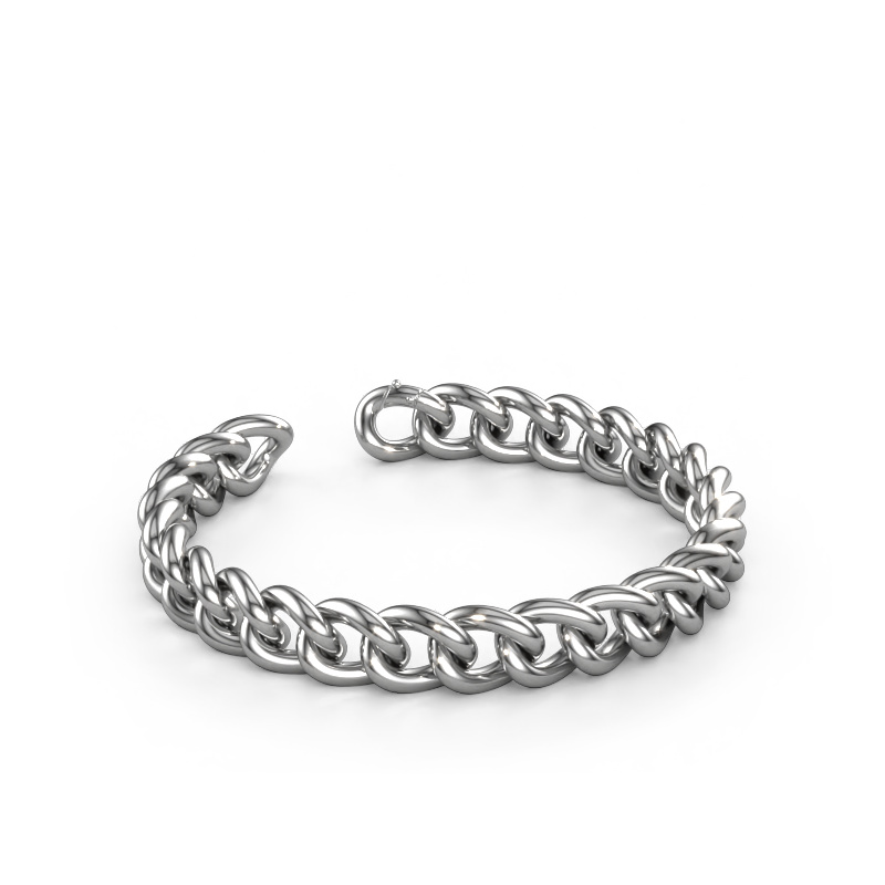 Bild von Cuban RND 9mm Armband Massiv - 585 Weißgold