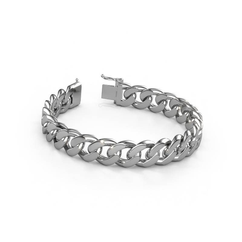 Image of Cuban FLAT 13mm Bracelet Solid - 585 white gold