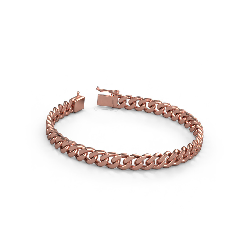 Image of Cuban FLAT 8mm Bracelet Solid - 585 rose gold