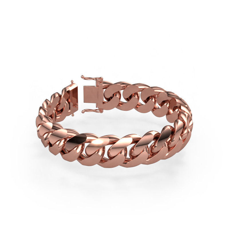 Bild von Cuban OVL 17mm Armband Massiv - 585 Roségold