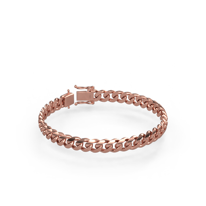 Image of Cuban OVL 8mm Bracelet Solid - 585 rose gold