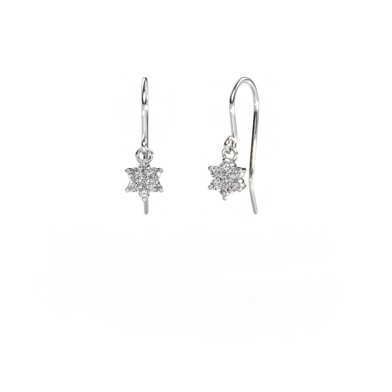 Image of Drop earrings Dahlia 1 585 white gold Lab grown diamond 0.28 crt