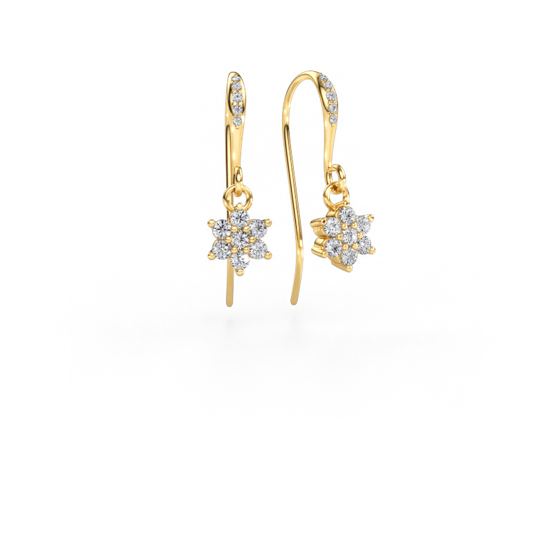 Image of Drop earrings Dahlia 2 585 gold Diamond 0.34 crt