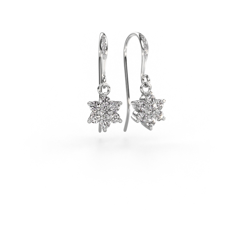 Image of Drop earrings Dahlia 2 585 white gold Diamond 0.69 crt