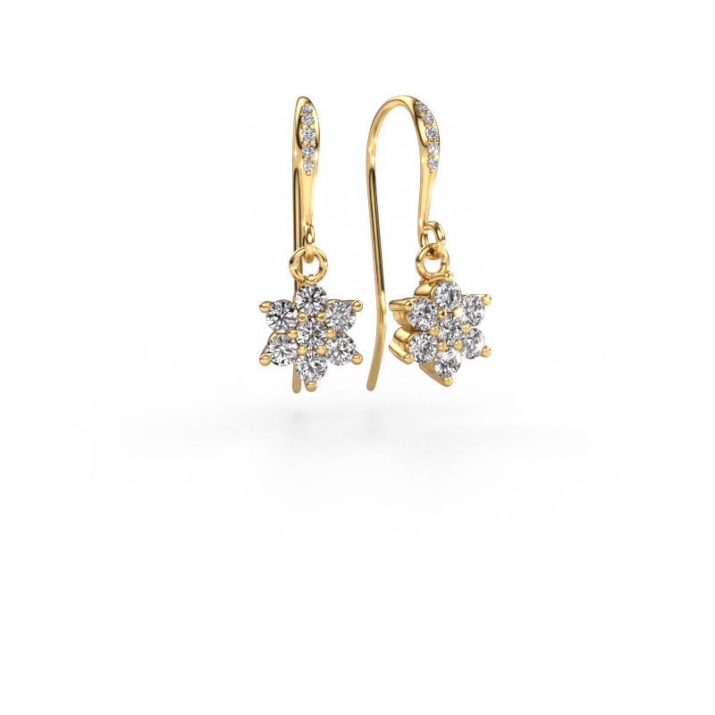 Image de Pendants d'oreilles Dahlia 2 585 or jaune Diamant synthétique 0.69 crt