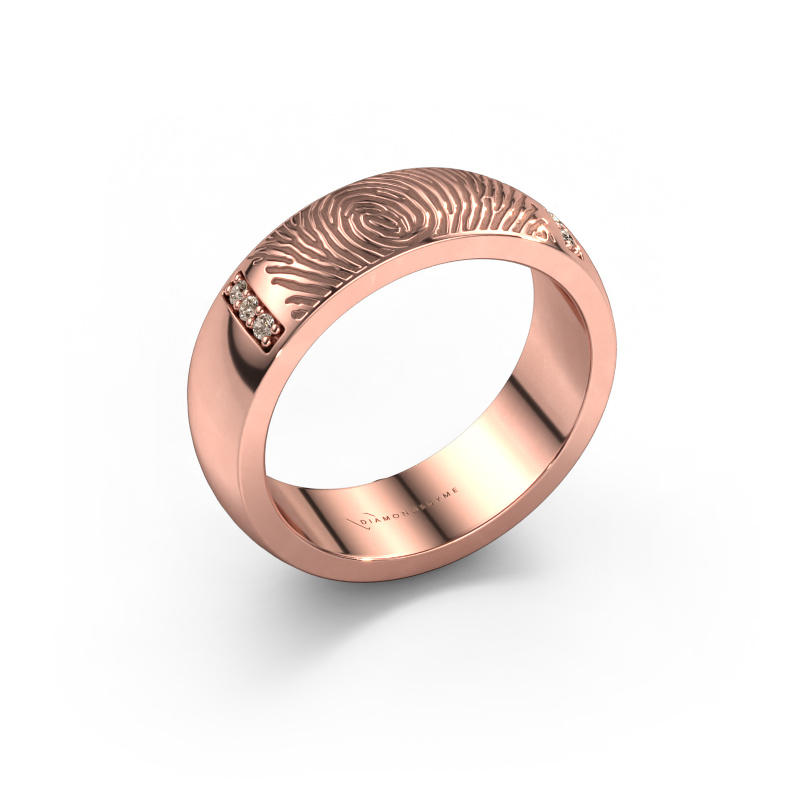 Bild von Ehering Daine 585 Roségold ±6x2.1 mm Braun Diamant 0.045 crt