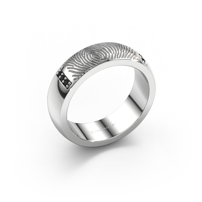 Bild von Ehering Daine 950 Platin ±6x2.1 mm Schwarz Diamant 0.054 crt