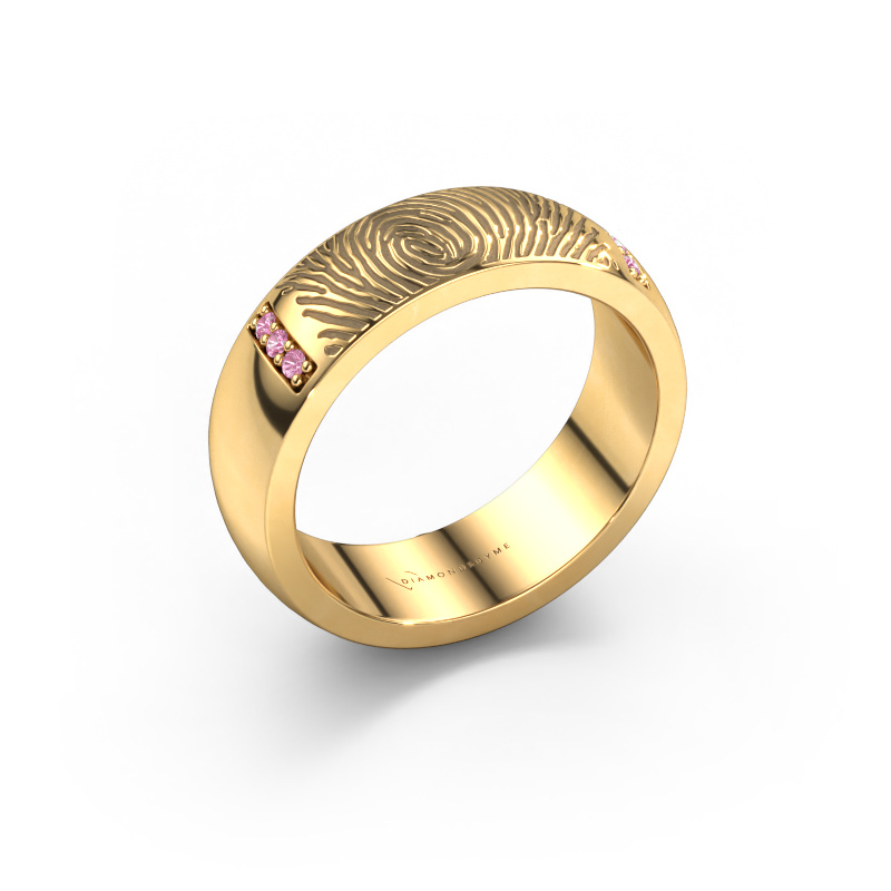 Afbeelding van Trouwring Daine 585 goud ±6x2.1 mm Roze saffier 1.2 mm