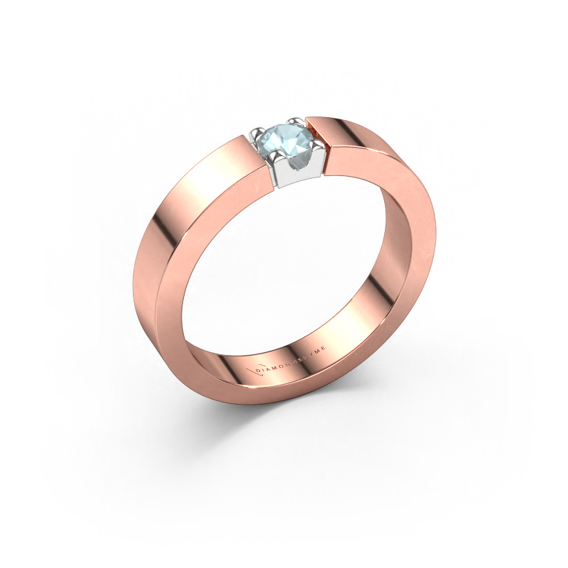 Bild von Ring Dana 1 585 Roségold Aquamarin 3.7 mm