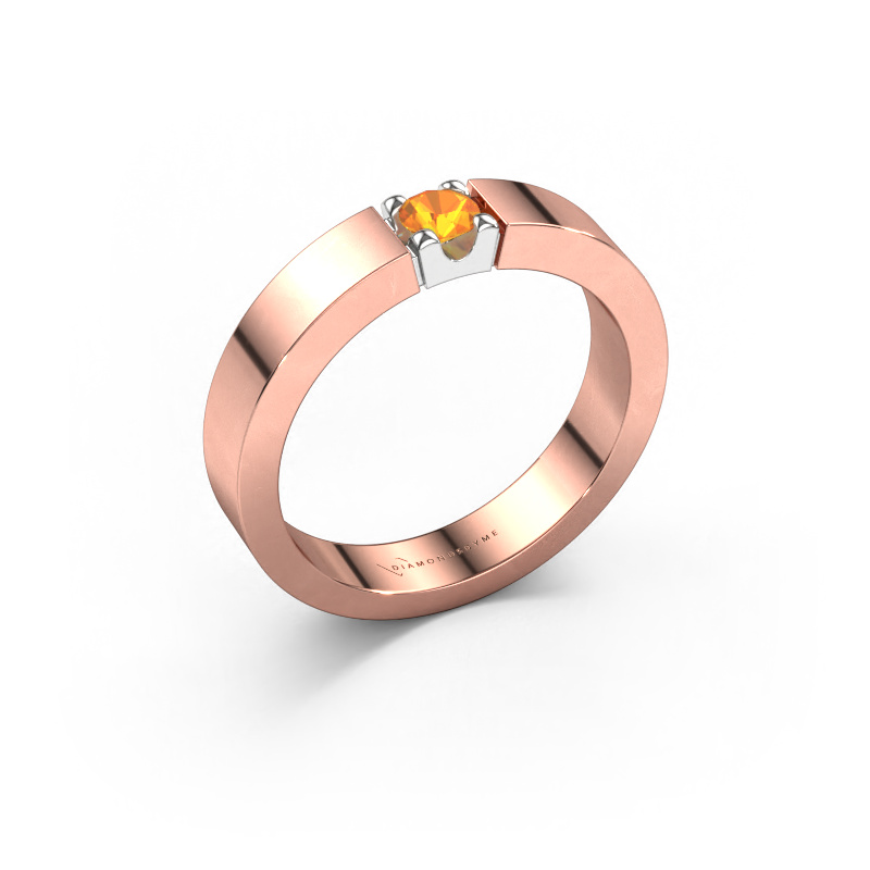 Image de Bague Dana 1 585 or rose Citrine 3.7 mm