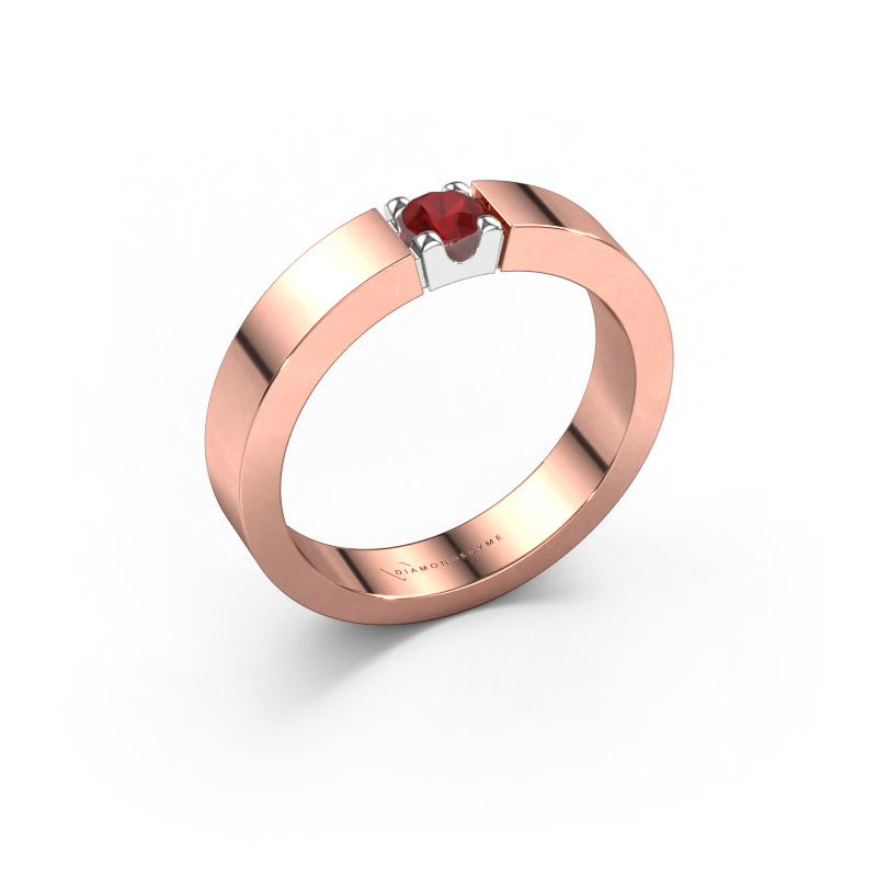 Image de Bague Dana 1 585 or rose Rubis 3.7 mm