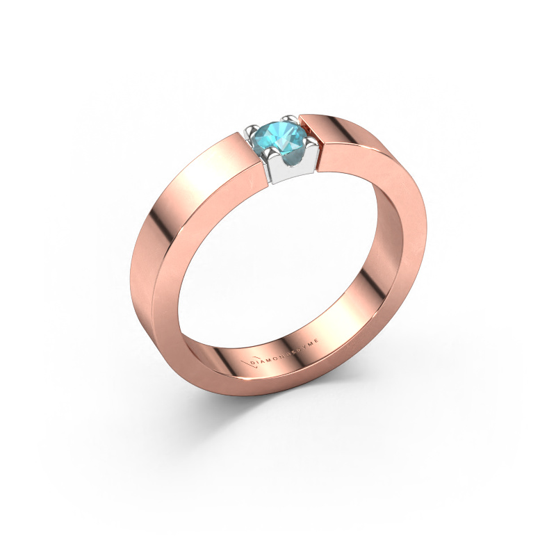 Bild von Ring Dana 1 585 Roségold Blau Topas 3.7 mm