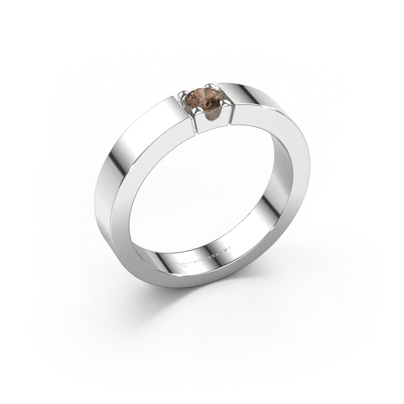 Afbeelding van Ring Dana 1 585 witgoud Bruine diamant 0.20 crt