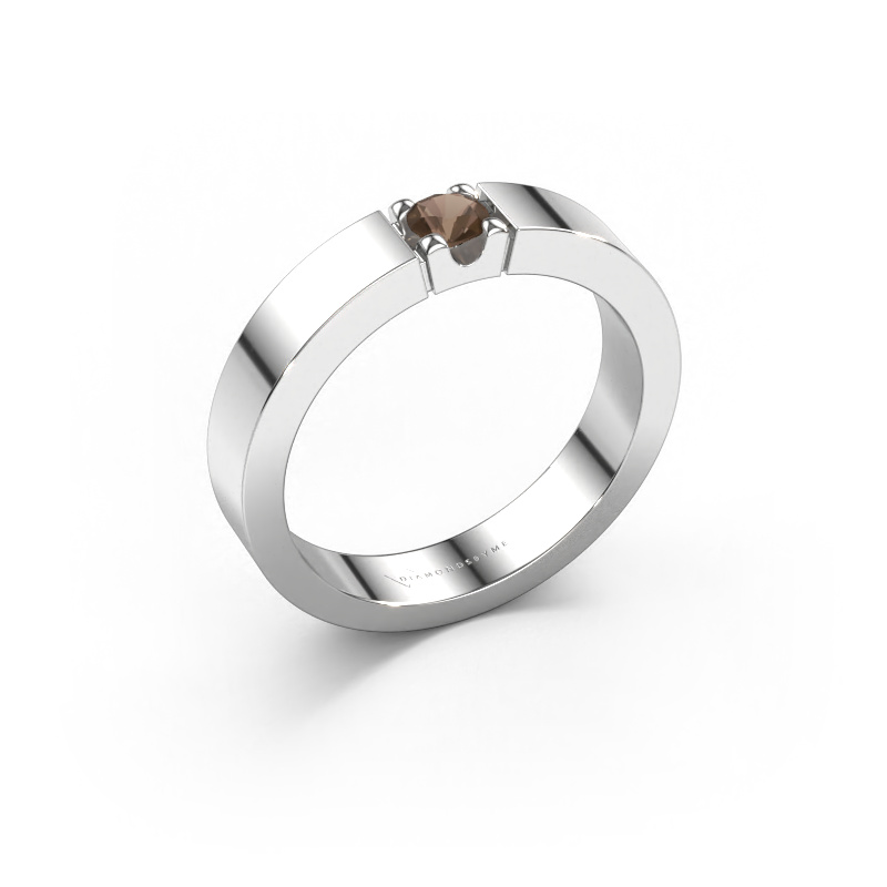 Image of Ring Dana 1 585 white gold Smokey quartz 3.7 mm