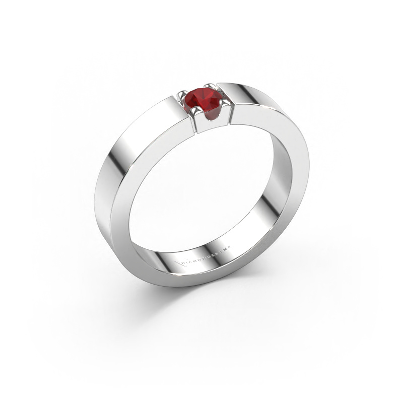 Image de Bague Dana 1 585 or blanc Rubis 3.7 mm