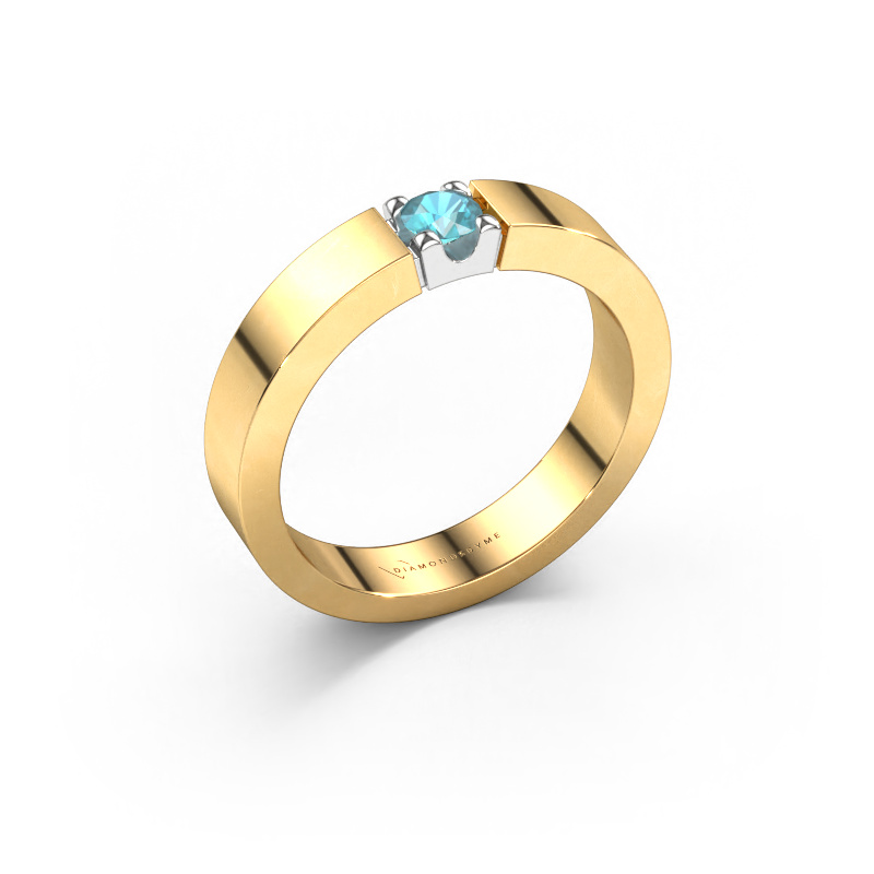 Image de Bague Dana 1 585 or jaune Topaze bleue 3.7 mm