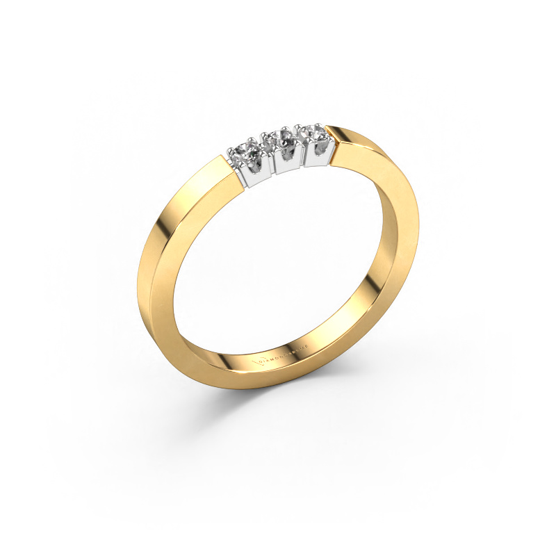 Image de Bague Dana 3 585 or jaune Diamant 0.09 crt