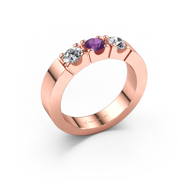 Immagine di Anello Dana 3 585 oro rosa Ametista 4 mm