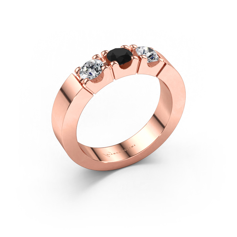 Bild av Ring Dana 3 585 roséguld Svart diamant 0.80 crt