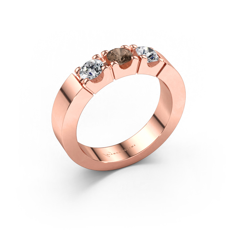 Immagine di Anello Dana 3 585 oro rosa Diamante marrone 0.75 crt