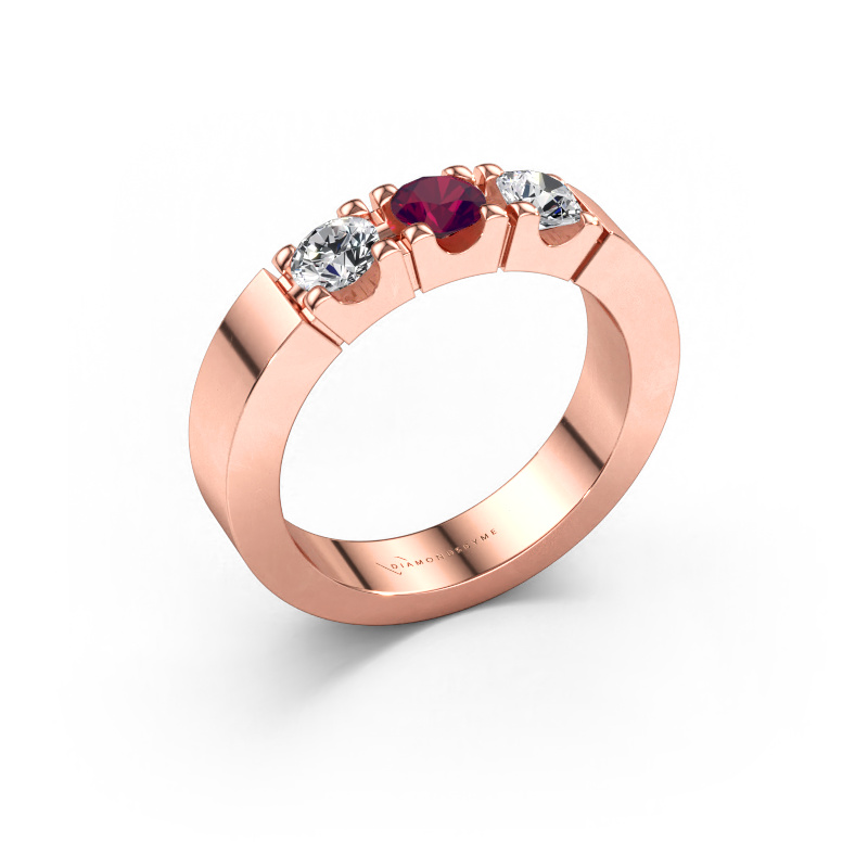 Immagine di Anello Dana 3 585 oro rosa Rodolite 4 mm
