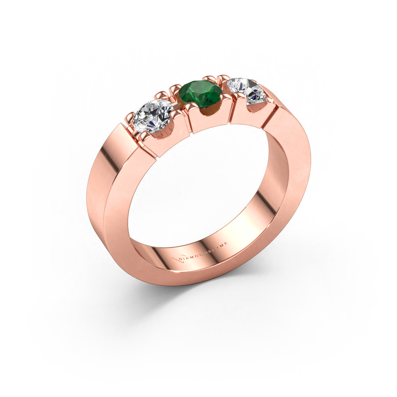 Bild av Ring Dana 3 585 roséguld Smaragd 4 mm