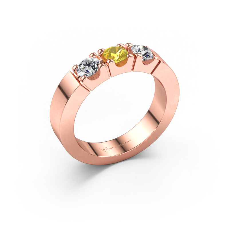 Bild av Ring Dana 3 585 roséguld Gul safir 4 mm